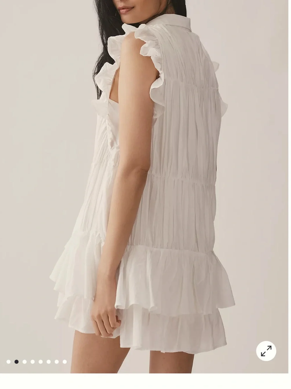 Anthropologie Sleeve Ruffle Mini Shirt Dress - Picture 4 of 9